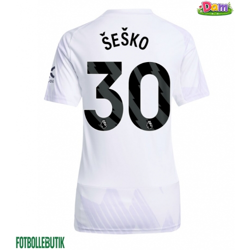 Manchester United Benjamin Sesko #30 Bortatröja Kvinnor 2025-26 Kortärmad
